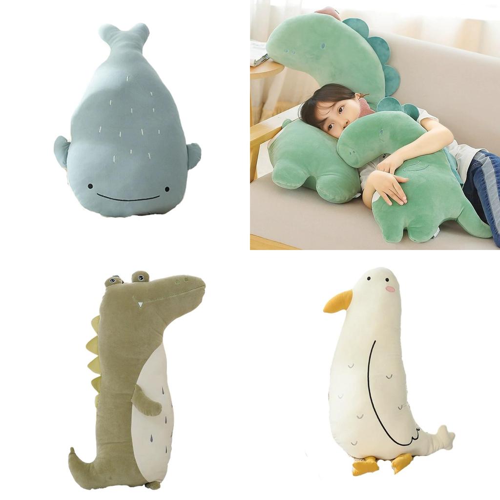 Large Soft Plush Dinosaur Pillow For Kids Cartoon Animal Design Nordic Style 75cm Height