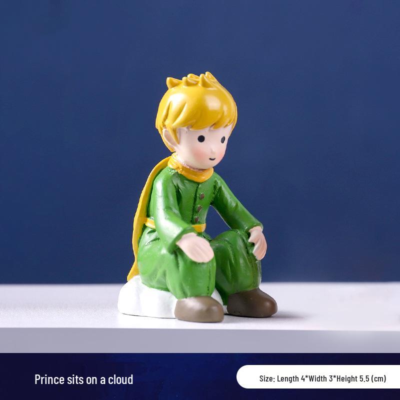 Prince Cute Handmade Fox Mengli Doll Resin Ornament - Birthday Cake or Desktop Decoration