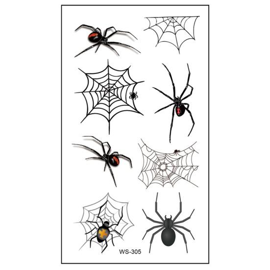 10Pcs Halloween Tattoo Stickers Realistic Waterproof Temporary Spider Stickers for Festive Decoration