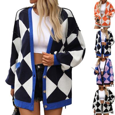 Women's Loose Casual Long Sleeved Knitted Cardigan Sweater Jacket Fashionable Jacket