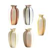 Striped Ceramic Flower Vase, Modern Decorative Vase for Fresh or Dried Flowers, Flower Holder Container for Living Room Table Centerpiece