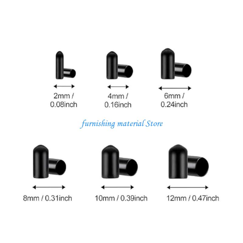 Y5GD Rubber Bolt Caps Flexible Black End Caps Protective Caps set for Screw and Pipe