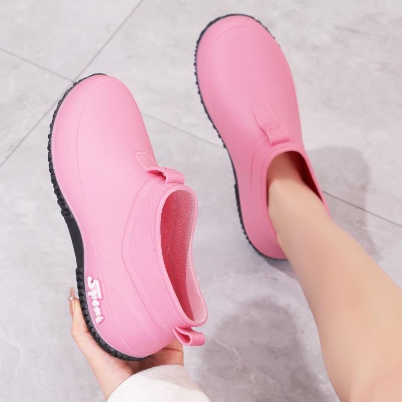 Kurze Wasserschuhe Damen neue Regenschuhe Mode rutschfest verschleißfest Regenstiefel Erwachsene Gummischuhe Tragen Wasserstiefel Küche wasserdicht