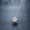 New Popular 925 Sterling Silver Noble Shiny Zircon Square Pendants Necklaces For Women Fashion Jewelry Valentine's Day Gifts