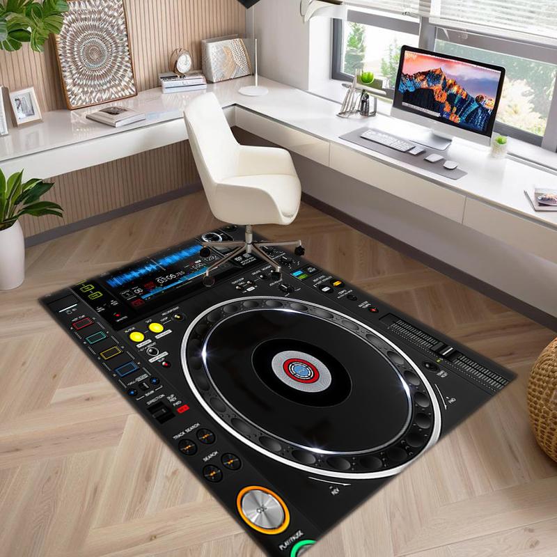 1Pc Musical elements Printed circular carpet, home door mat, outdoor travel protection carpet A5
