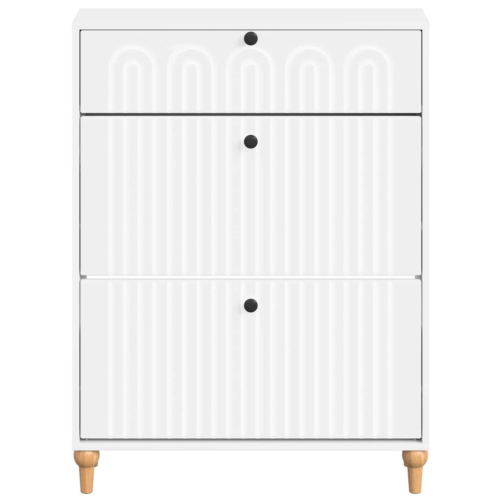 Shoe Cabinet ALKMAAR 78 x 24 x 103 cm Engineered Wood White