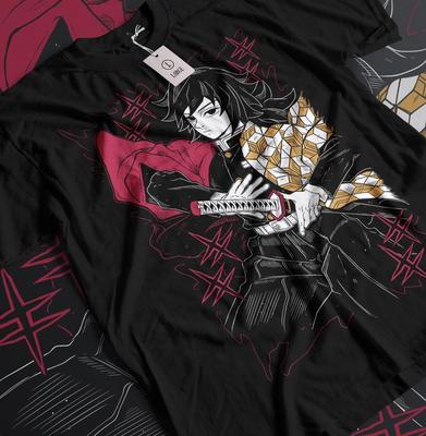Camiseta Giyu Tomioka Cazador de Demonios Kimetsu No Yaiba Camiseta de Anime Talla Única