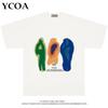 Unisex T-Shirt Baumwolle Übergroß Sommer Bedruckt YCOA Grafik Harajuku Hip Hop Lose Tops Tees Koreanische Mode Y2k Ästhetische Kleidung