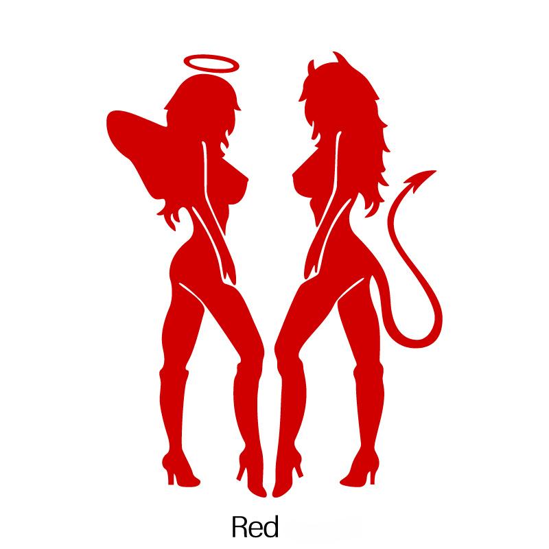 Lady Devil Angel Girl Car Stickers for Window Bumper Windshield Decoration Scratch Covering Vinyl Decals Cartoon Auto Stickers