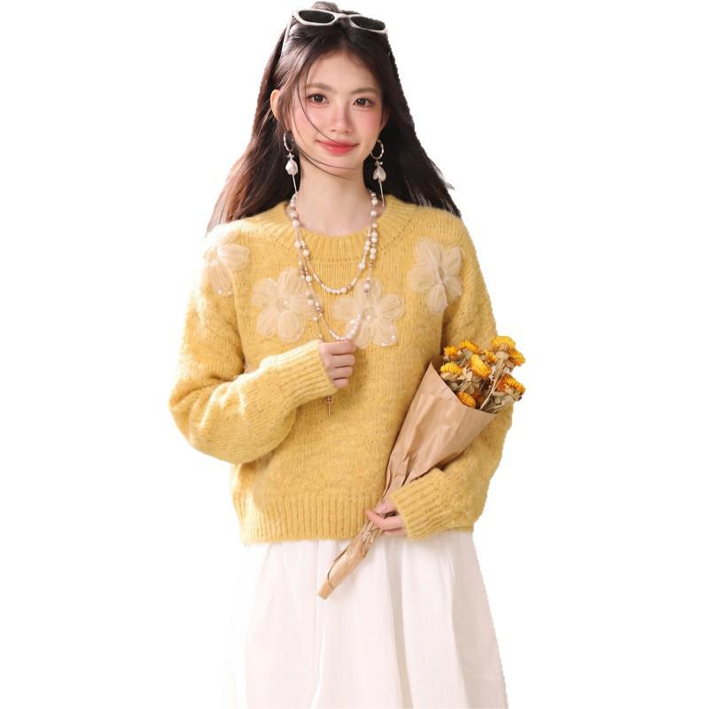 2026 Autumn/Winter French Chic Thick Knit Sweater - Women's Soft Layered Top