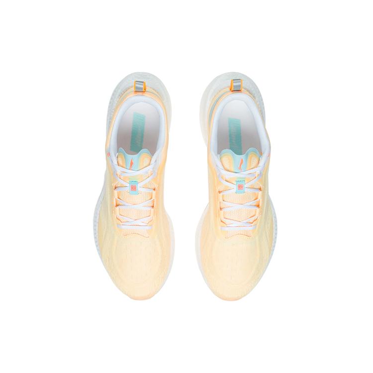 Li Ning Super Leve 19 Respirável e Leve Cano Baixo Tênis de Corrida Feminino Amarelo Leite Fluorescente ARBS002-20