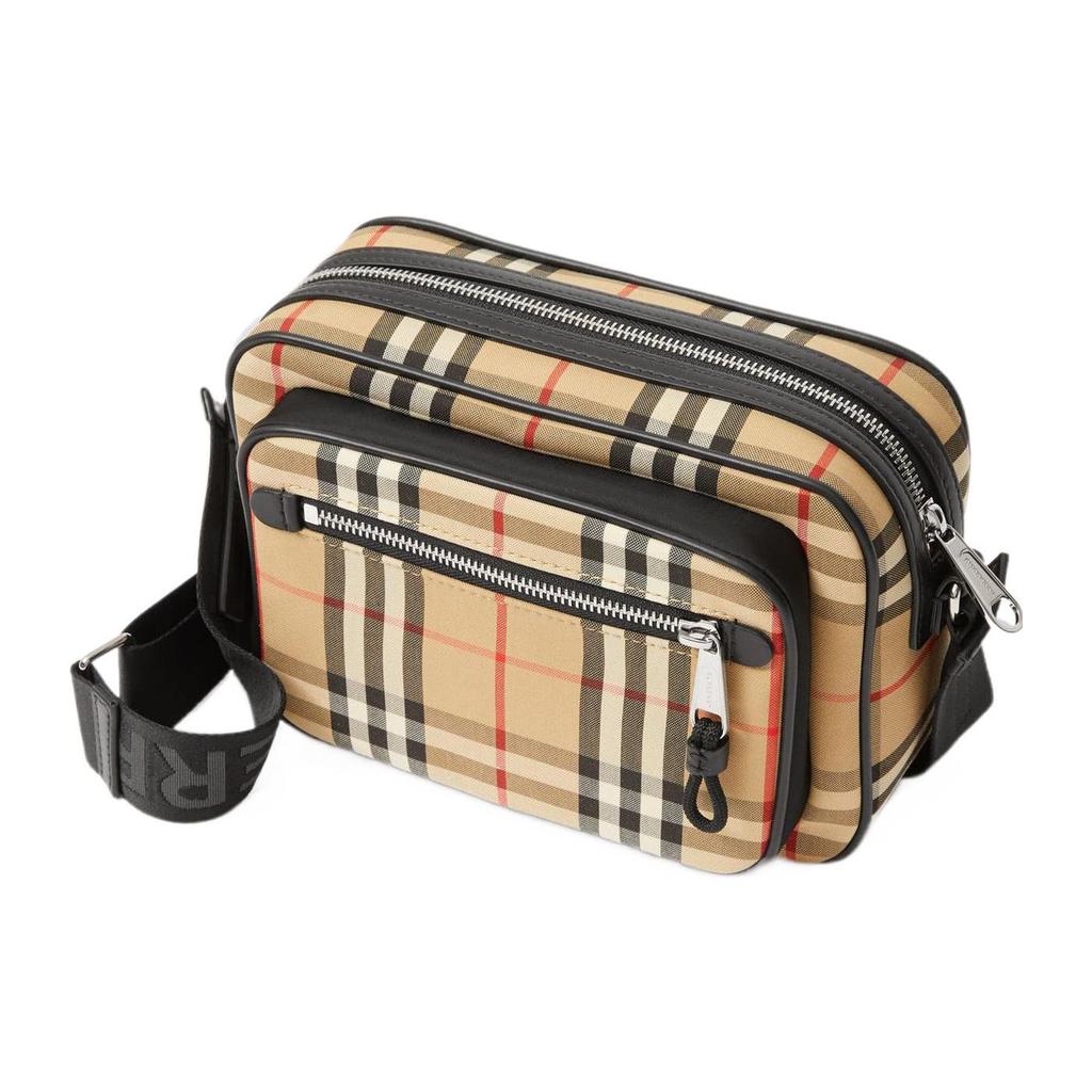 Burberry Borsa Fotografica in Pelle a Quadri Vintage Borsa a Spalla Unisex Giallo 8010152