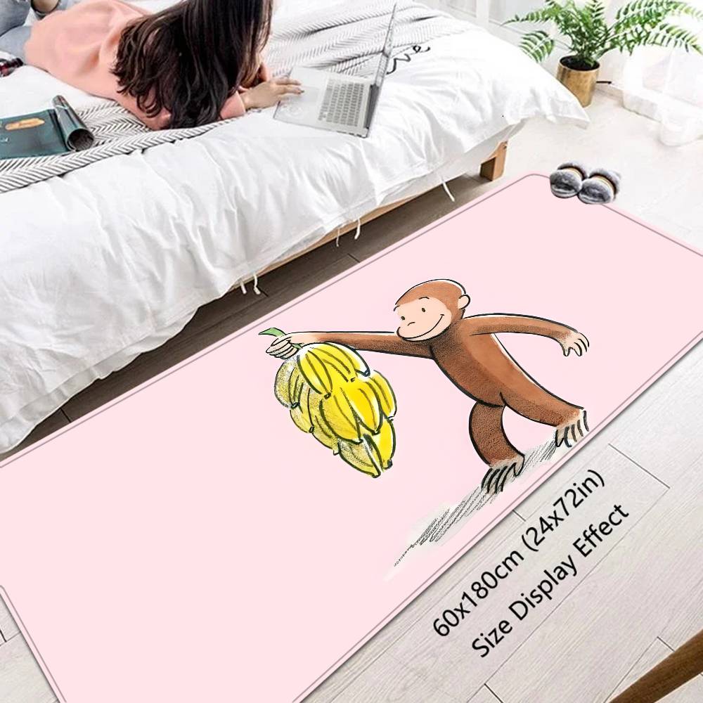 MONKEY CARTOON C-Curious GeorgeS Hallway Carpet Non-Slip Laundry Room Mat Laundry Decor Balcony Child Living Room
