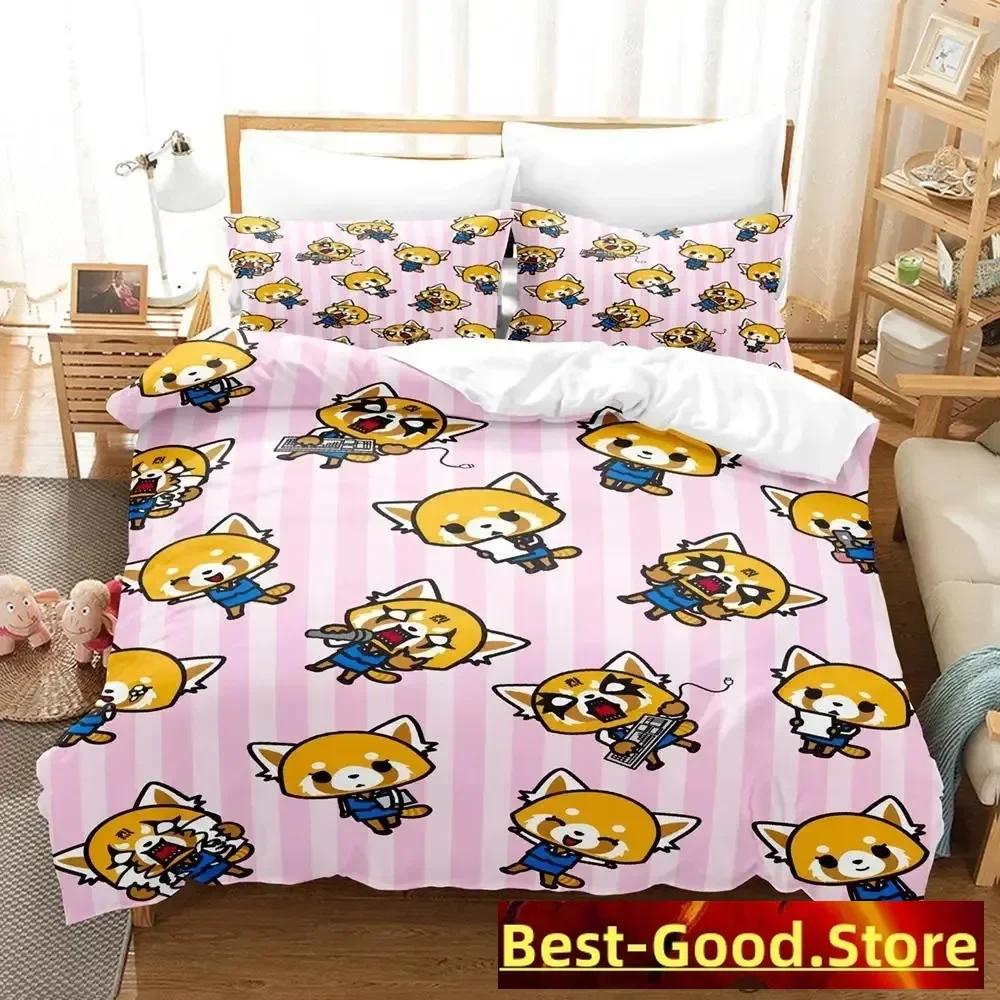 Aggretsuko Bedding Set Single Twin Full Queen King Size Bed Set Aldult Kid Bedroom Duvetcover Sets Anime Parure De Lit Bed