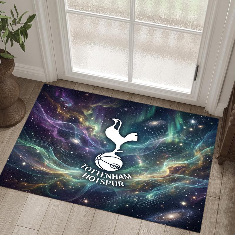 Tottenham Hotspur Design Crystal Velvet Carpet Cozy Non?Slip Printed Rug For Bedroom Living Room Entrance