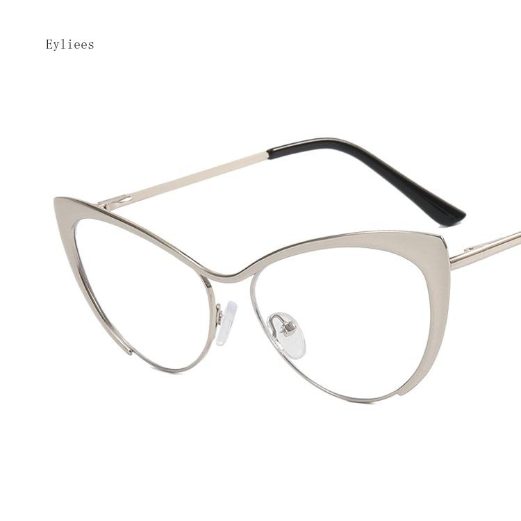 Fashion Retro Anti Blue Light Cat Eye Women Glasses Metal Frame Reading Computer Clear Lens Female Simple Eyeglasses gafas