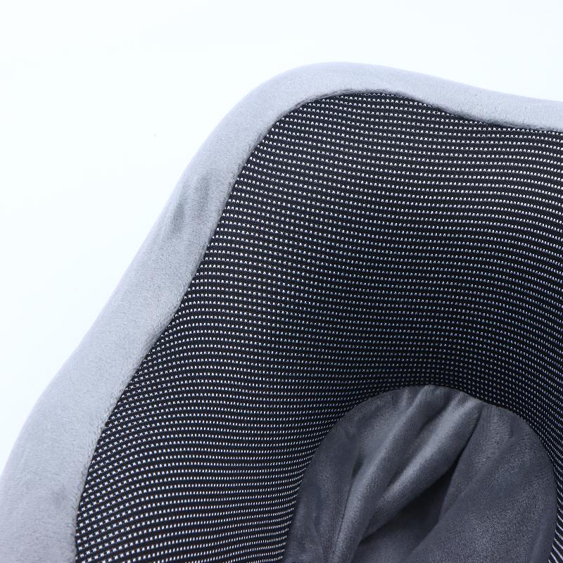 Memory Foam Travel Neck Pillow Soft Hooded Design Adjustable Strap Washable Cover for Flight Camping Nap