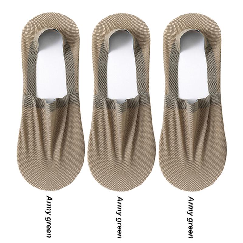 

3 пары / лот мужские носки-лодочки модные летние тонкие невидимые носки дышащие мягкие повседневные носки высокого качества эластичная сетка Sokken Meias 3 Pairs армия зеленый