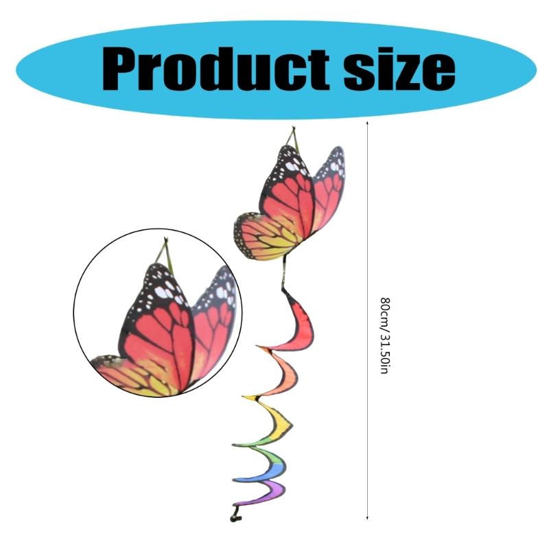 Hanging Butterfly Curlie Wind Spinners Twisters for Dynamic Balcony Home Garden Eye Catching Indoor Outdoor Decoration