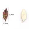 50Pcs Leaves Design Wooden Buttons 2-Hole Sewing Scrapbook Art DIY Decoration