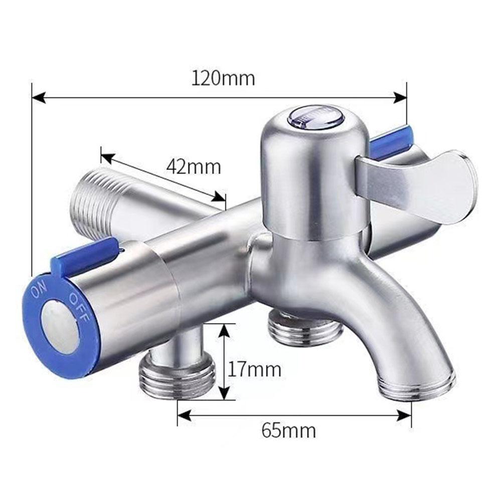 Washing Machine Faucet Balcony Mop Sink Faucet Water Outlet Tap Stainless Steel Angle Valve Toilet Diverter Bathroom Faucet
