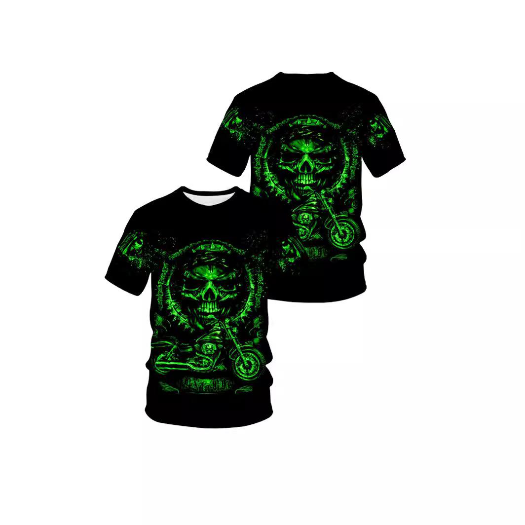 

Летние мотоциклетные мужские футболки с 3D принтом, модные повседневные спортивная одежда с круглым вырезом и короткими рукавами, уличная одежда в стиле Харадзюку, топы большого размера M