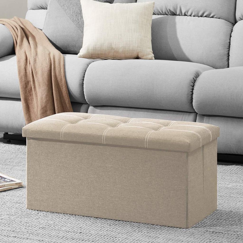 YOUDENOVA Folding Storage with Ottoman and Suitable for Living and Made of 160kg Weight Capacity Stool, Two-Seater, Storage, Footrest, Rooms,