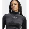 Adidas Rhinestone Velvet Long Sleeve Crop Top  Black Iw5674