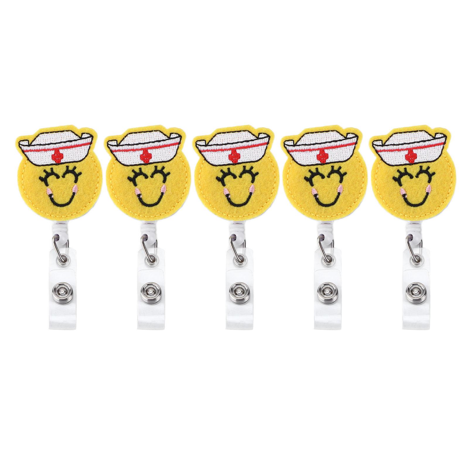 5 Pcs Badge Clip Fabric Embroidered Crocodilian Mouth Badge Holder Clothing Accessories Nurse
