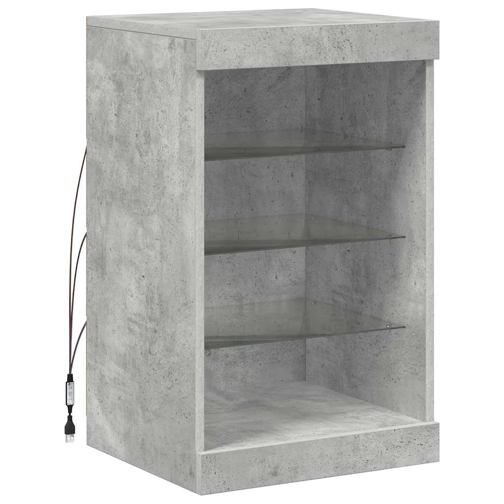 Vidaxl Szafka Z Oświetleniem Led, Szarość Betonu, 41X37X67 Cm