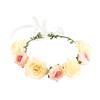 Bridal Flower Crown Bohemian Rose Flower Crown Summer Holiday Flower Headband Floral Hair Accessory for Wedding Bridesmaid Beach Vacation