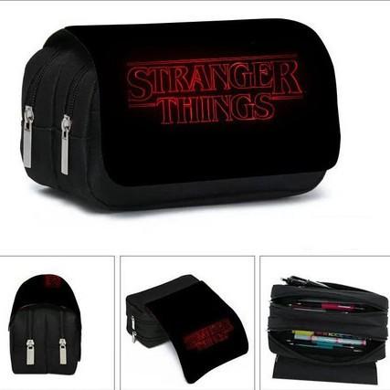 Stranger Things 5 Pencil Case, Large Capacity Multi-Layer Storage, Wear-Resistant Oxford Cloth Student Stationery Bag