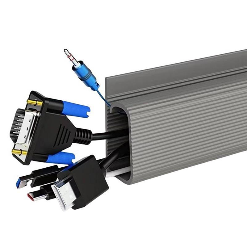 Channel Desk Cable Organizer Cable Management Accessories White Cable Protecter No Drilling Under Desk Management Tray