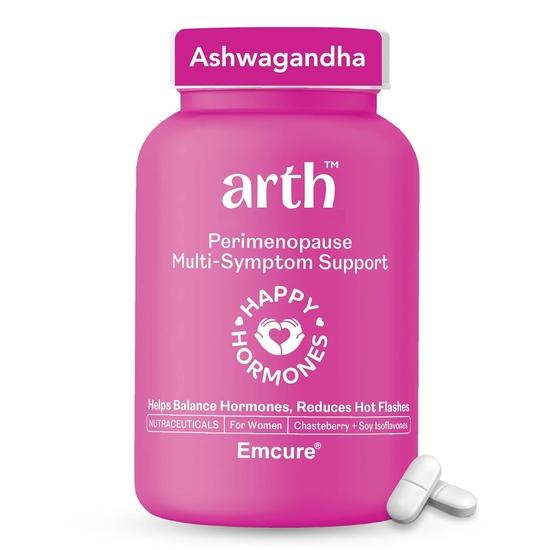 Arth Perimenopause Support | Menopause Supplement for Women To Help with Hot Flashes, Mood Swings, Night Sweats & Hormonal Balance  | 30 Veg Capsules