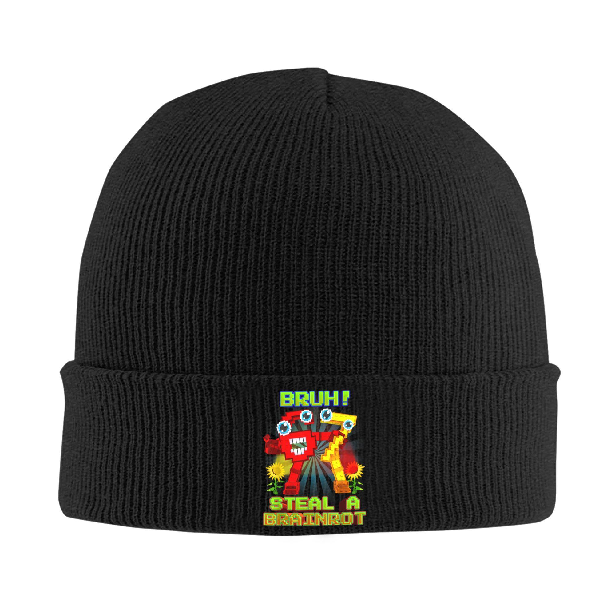 

Funny Pixel Meme Bruh 67 Steal a Brainrot Hat Autumn Winter Beanie Warm Caps Female Male Acrylic Knitted Caps One Size