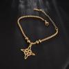 Fashion Charm Witch Knot Necklace Stainless Steel Irish Celtic Knot Pendant Witchcraft Amulet Magical Jewelry Gift for Girls