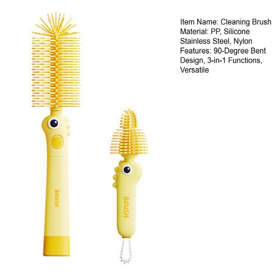 2Pcs/Set Silicone Cleaning Brush with 90-Degree Bent Design 3-in-1 Functions Gap Brush