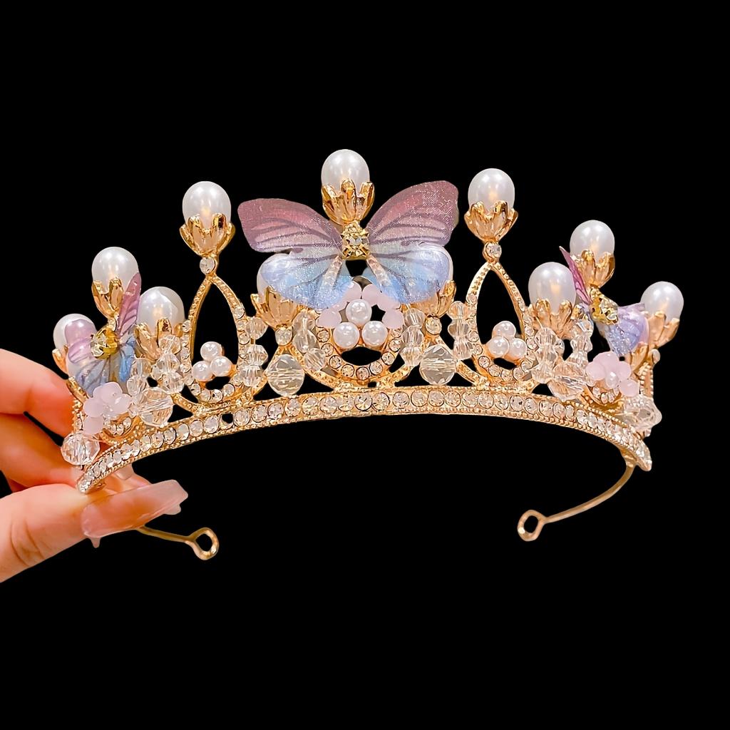 Gold Color Crystal Tiaras and Crowns Headband for Women Party Rhinestone Bridal Wedding Hair Accessories Jewelry Crown Tiara