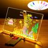 2025 New LED Note Board with Color Light Up Acrylic Message Board Illuminated Acrylic Dry Erase Notepad with Adjustable Stand and 7 Colors Pen for
