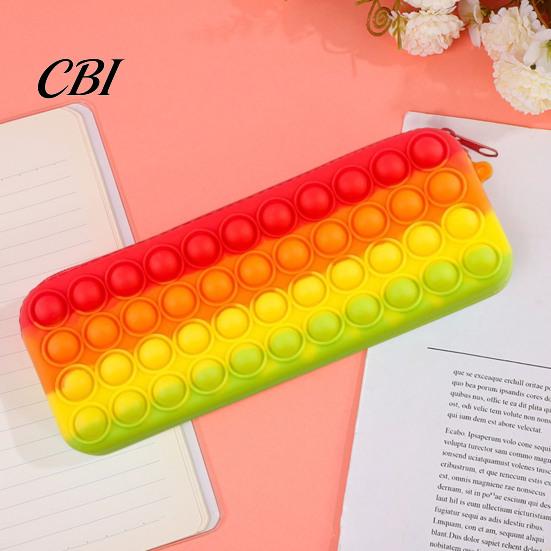 Decompression Pencil Case Pop Case, Large Capacity Silicone Storage Bag, with Relief Bubble Toy Stationery for Kids School Office Stress