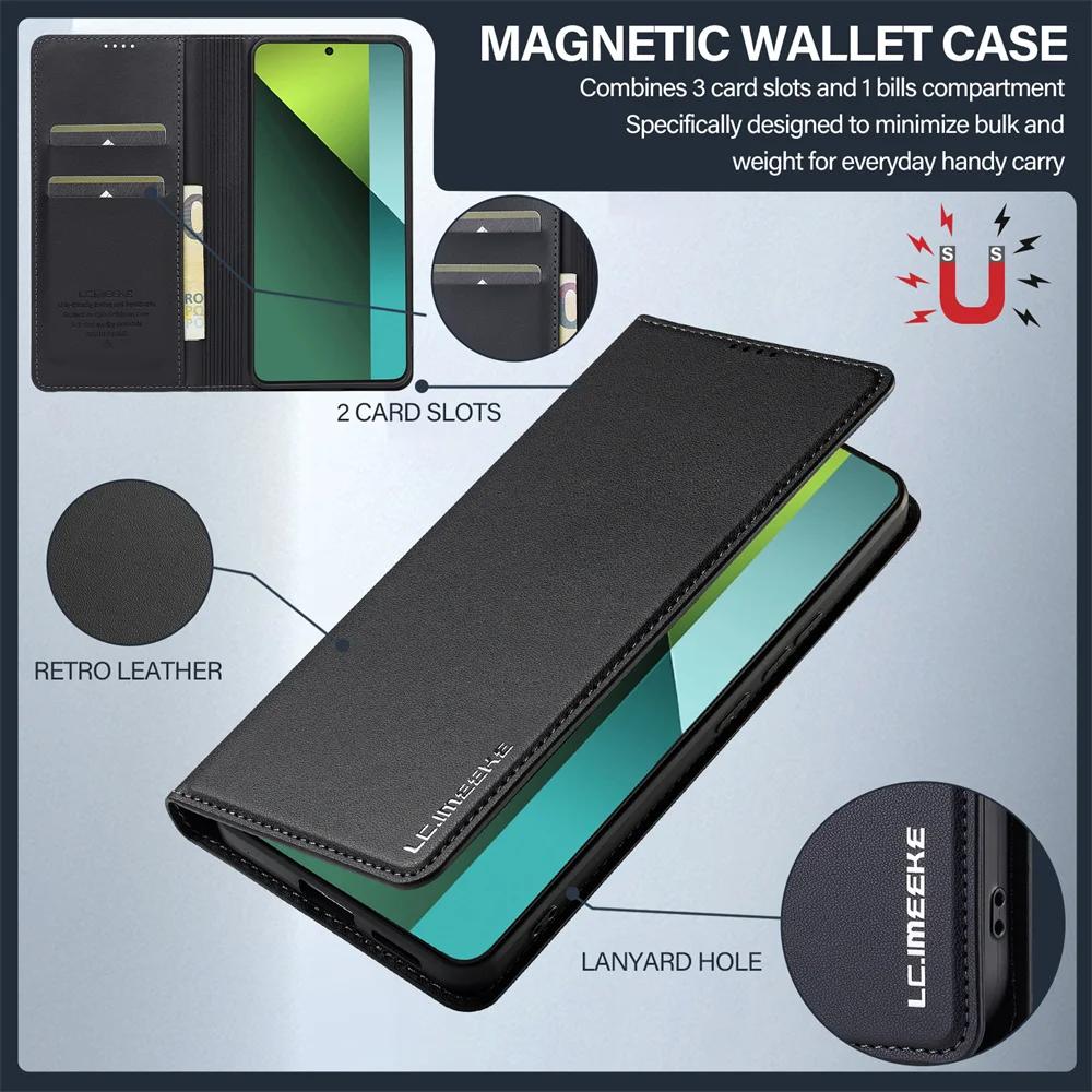 Leder-Brieftasche Flip Case mit Kartenhalter Ständer für Redmi Note 14 Pro+ Plus 11S 12S13 12 11 Pro 4G POCO X5 Pro 5G