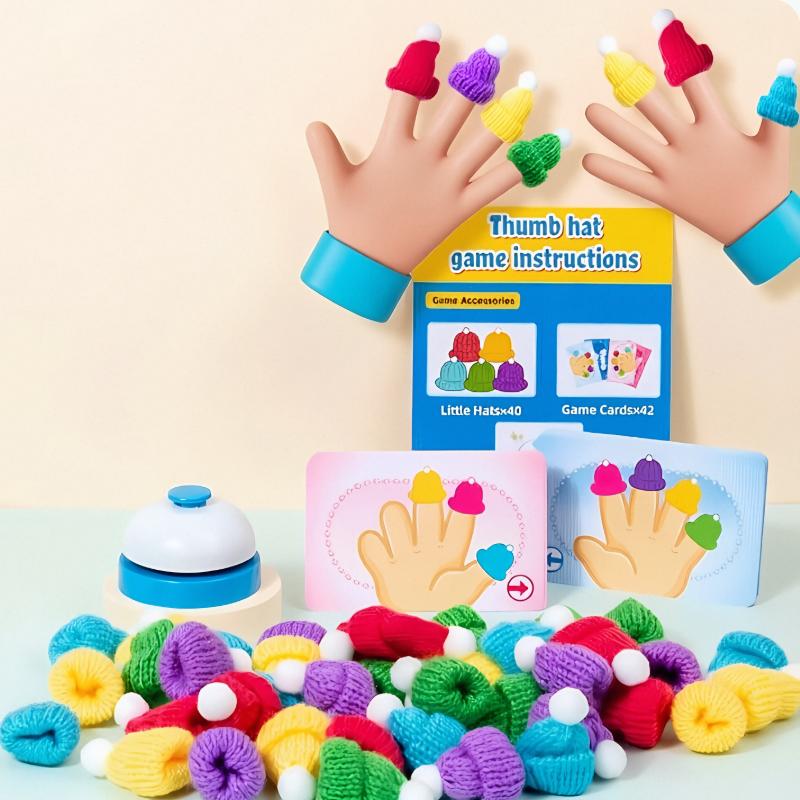 Kids Finger Cap Game Color Matching Toys Interactive Party Games Hand-eye Coordination Sensory Educational Toys For Child