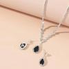 3Pcs Luxury Simple Rhinestone Necklace Drop Earrings For Women Girls Fashion Exquisite Jewelry Set Wedding Bride Accessories