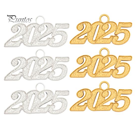 

50 шт. Зроби сам 2025 Підвіска для капелюха Браслета Намиста Ювелірна прикраса Шарм Подарунок на Новий рік Набір для рукоділля Підвіска з номером Міні Ювелірні вироби Знак Шарми золотий/срібний