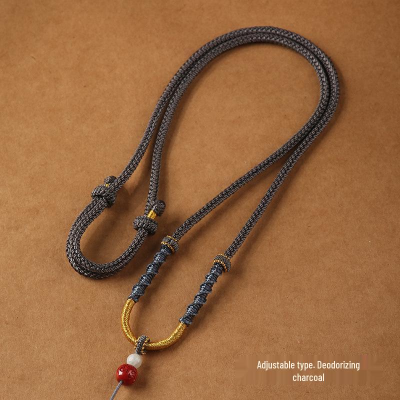 

Плетеный вручную шнурок-подвеска из нефрита - Регулируемый унисекс шнур No Size