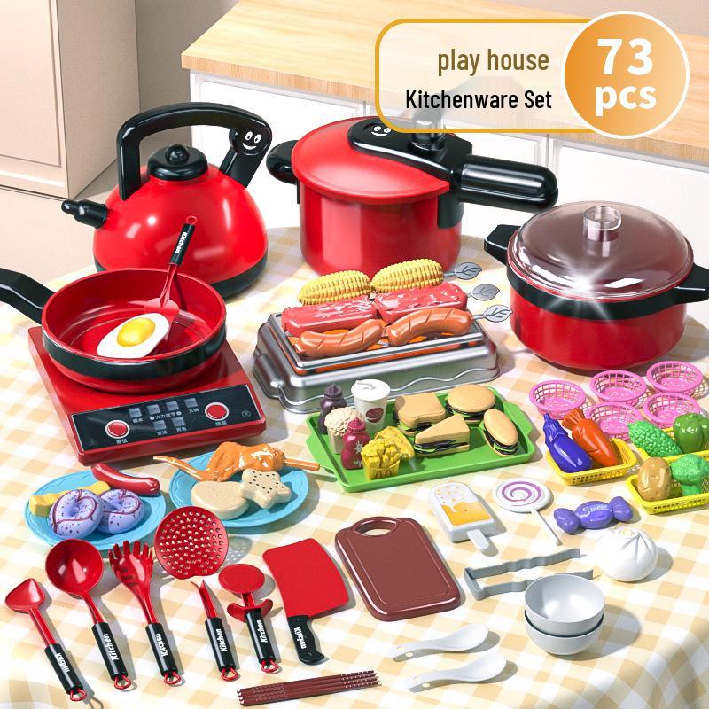 Mini Kitchen Playset: Children's Simulation Kitchenware with Cuttable Fruits
