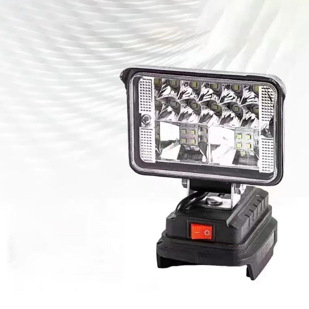 Portable 18V LED Work Light Li-ion Battery Charger Adapter Flood Lamp Handheld with USB Camping Lamp Outdoor