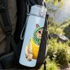 1PC Cute Cat With Banana 750ml Color Plastic Sports Water Bottle Leakproof Flip Straw Lid Suitable for Sports Office Home Use