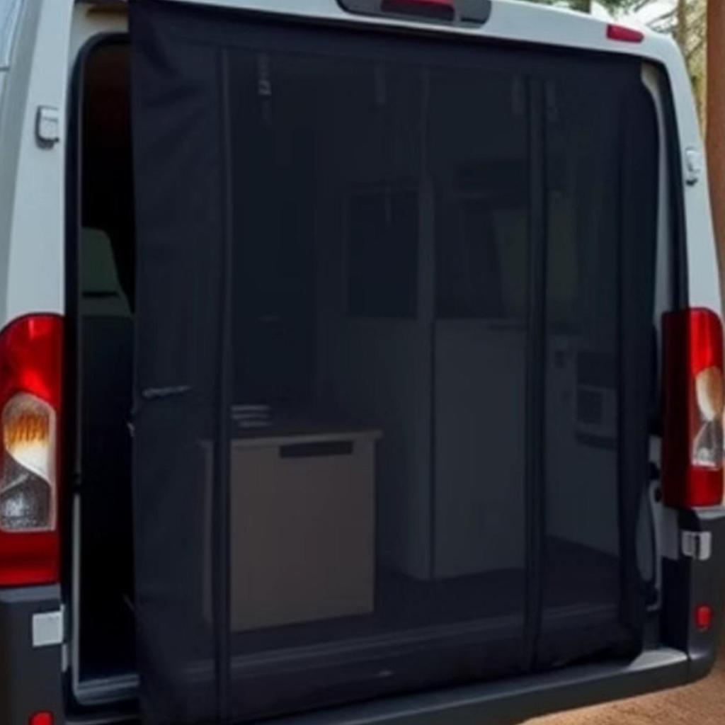 Magnetic Caravan Door Curtain With Zipper Insect Mosquito Screen RV Mosquito-proof Door Curtain For Campers Sliding Door Back