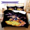 Lenjerie de pat cu model Son Goku, Set cu cuvertură, Husă de cuvertură, Față de pernă, Cadou de casă, Cadou de ziua de naștere (1 * husă de pilotă + 2 * fețe de pernă, fără miez)